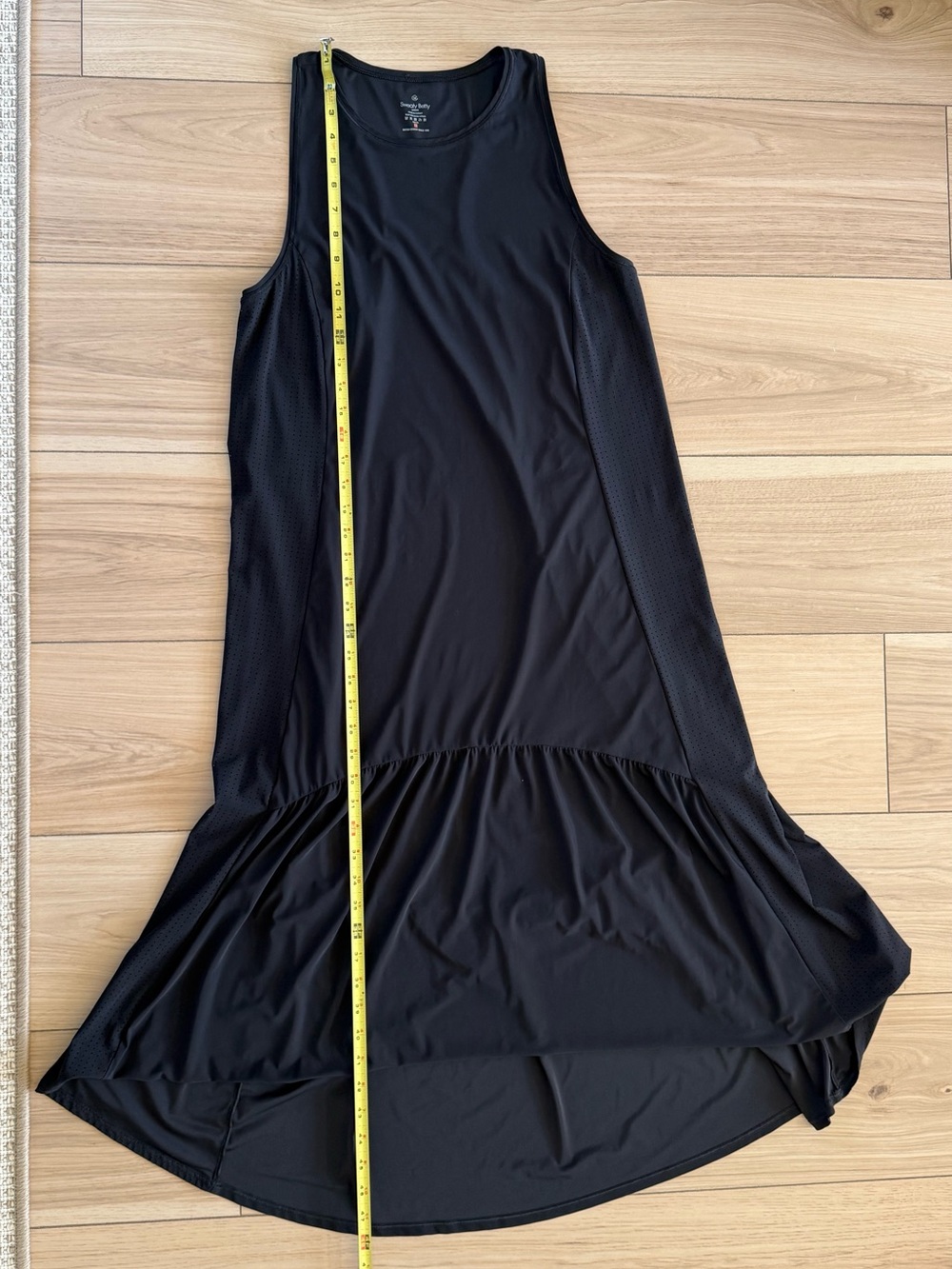 Sweaty Betty Black Racerback Athletic Dress Perforated Panel Midi Size M - Picture 6 of 6